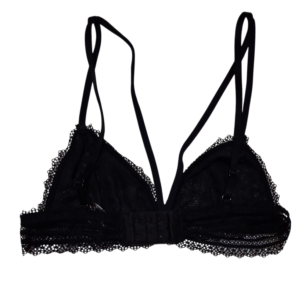 EUC Victoria's Secret Black Sz. S Unlined No Underwire Mesh/Lace Bra - Picture 4 of 7